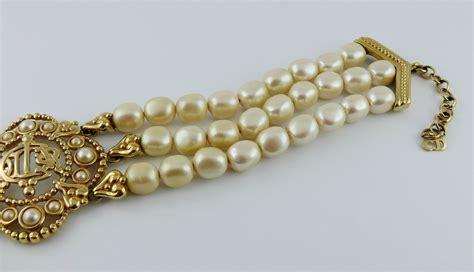 vintage christian dior choker necklace|vintage christian dior pearl necklace.